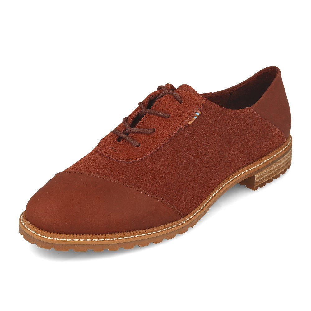 TOMS Ainsley Penny Brown Leather Suede