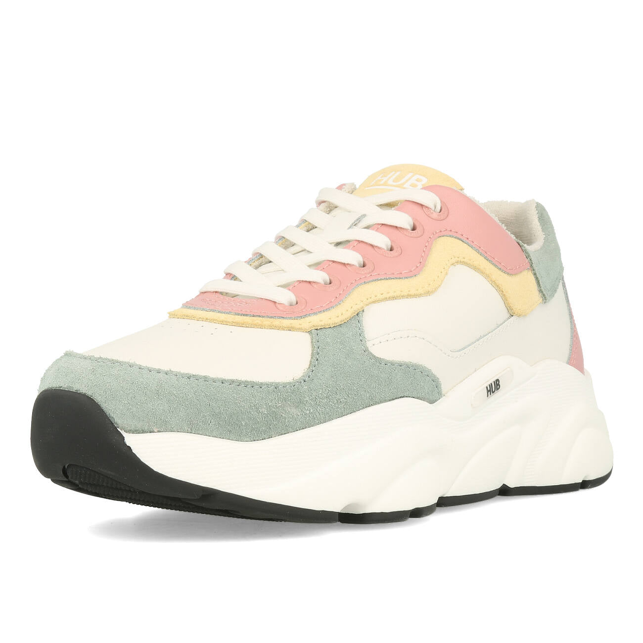 HUB Rock L68 Leather Suede Damen Off White Mineral Pink Off White Black