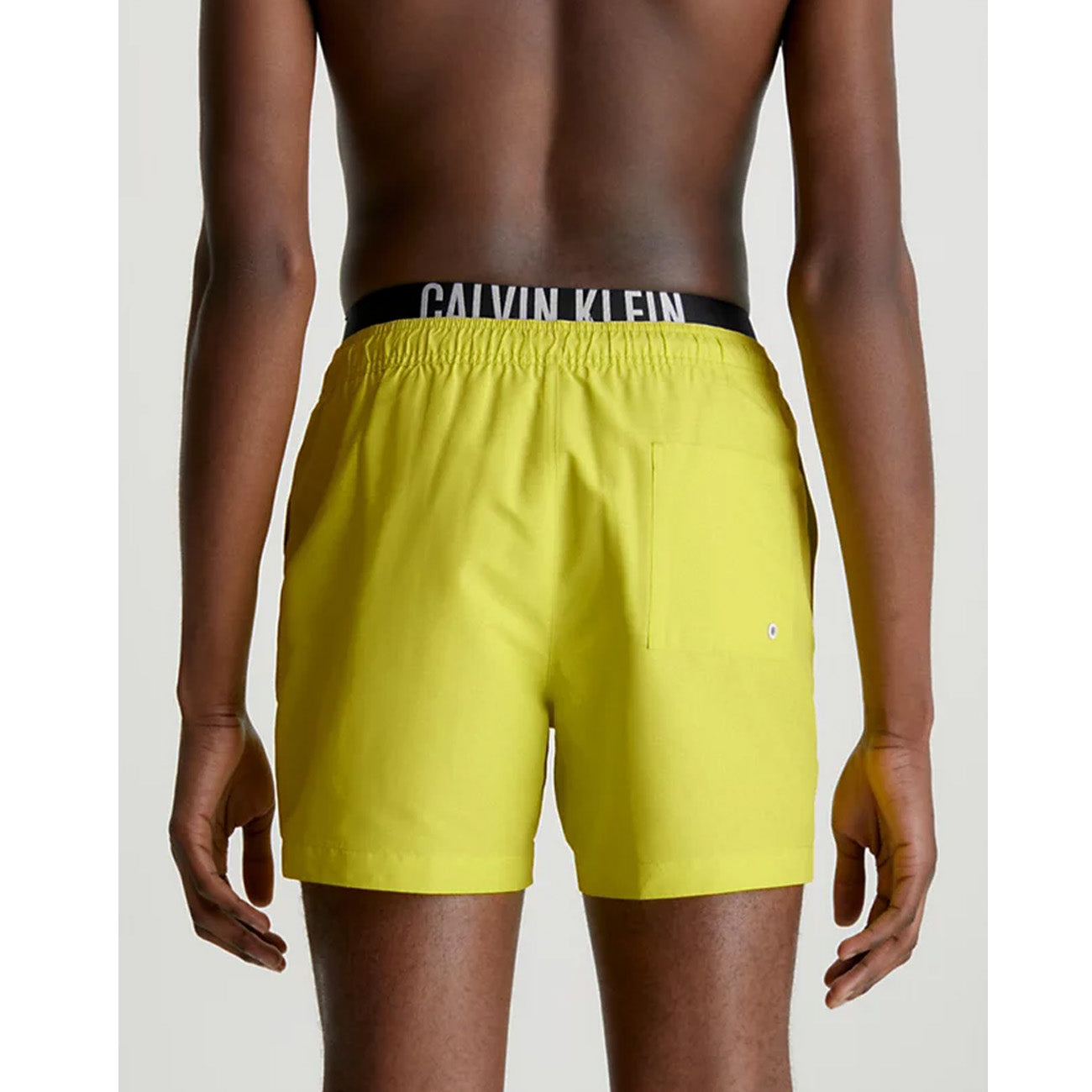 Calvin Klein Swimshort Medium Double WB Herren Badehose Lemonade Yellow