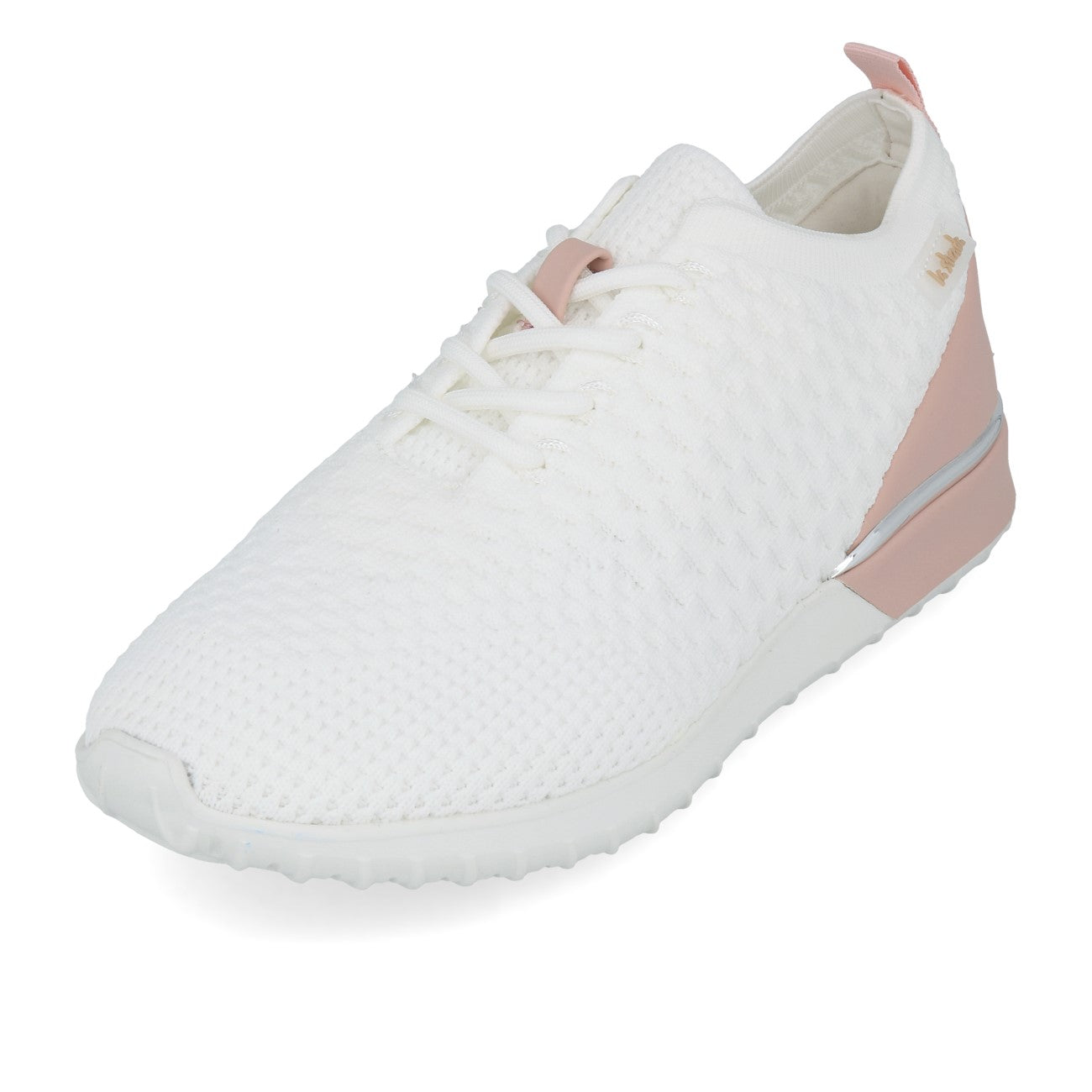 La Strada 2101381 Sneaker Damen White Knitted Pink Heelcap