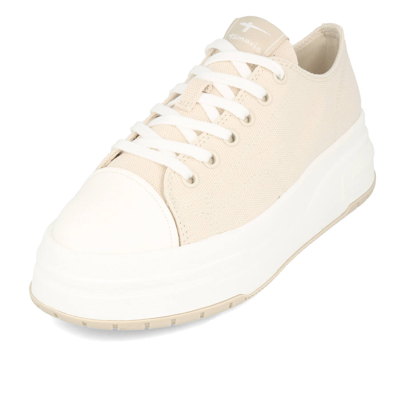 Tamaris 1-23815-20-418 Vegan Plateau Canvas Sneaker Damen Ivory
