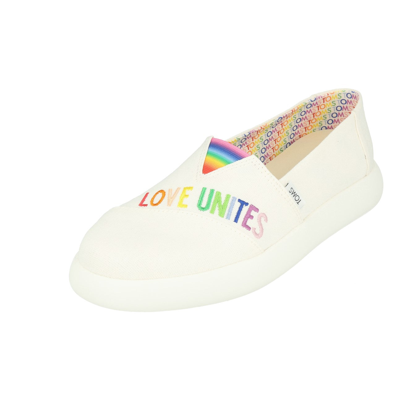 Toms Womens Alpargata Mallow Damen White Canvas Love Unites Embroidery