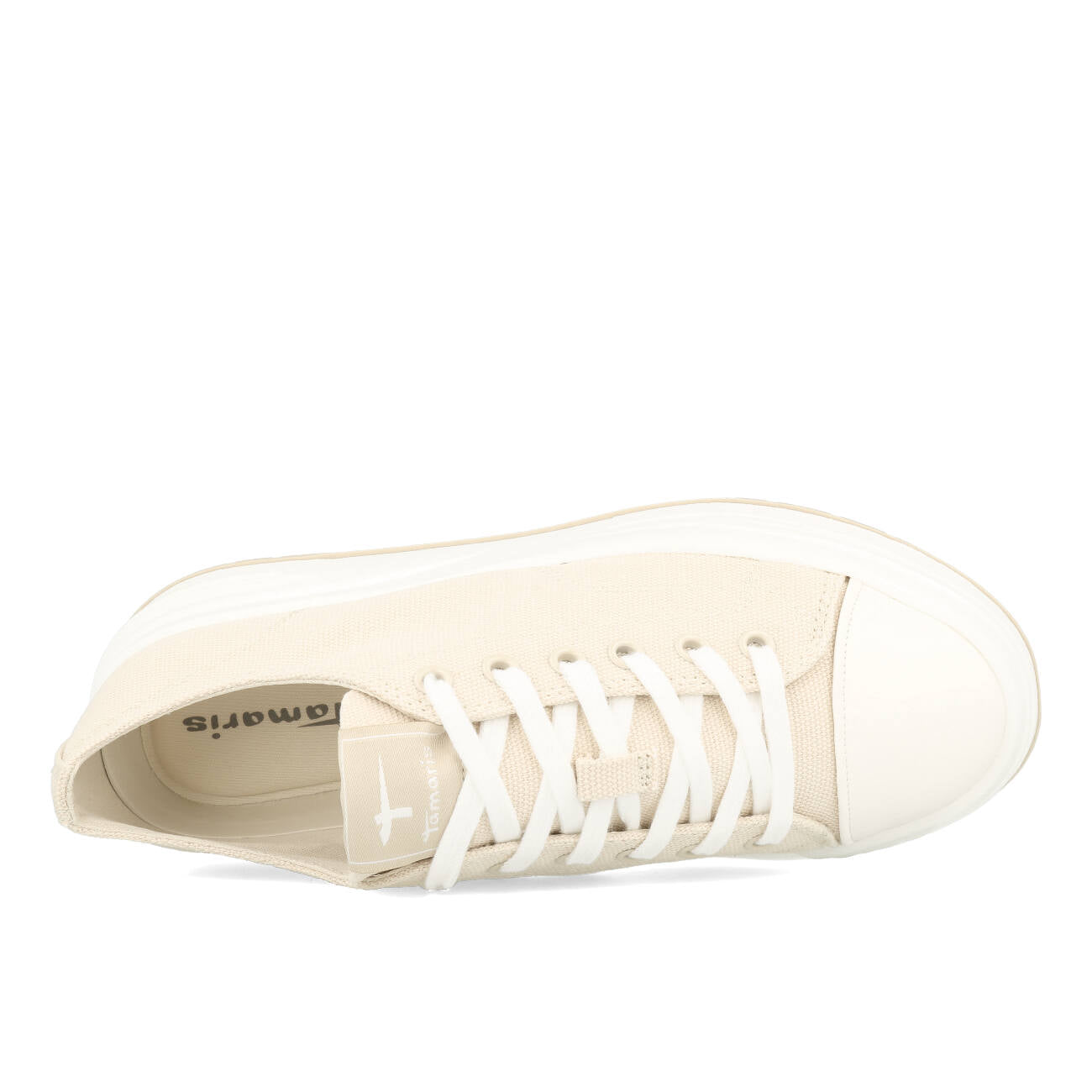 Tamaris 1-23815-20-418 Vegan Plateau Canvas Sneaker Damen Ivory
