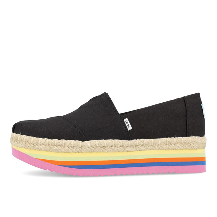 Toms Womens Alpargata Platform Rope High Damen Black Canvas Rainbow