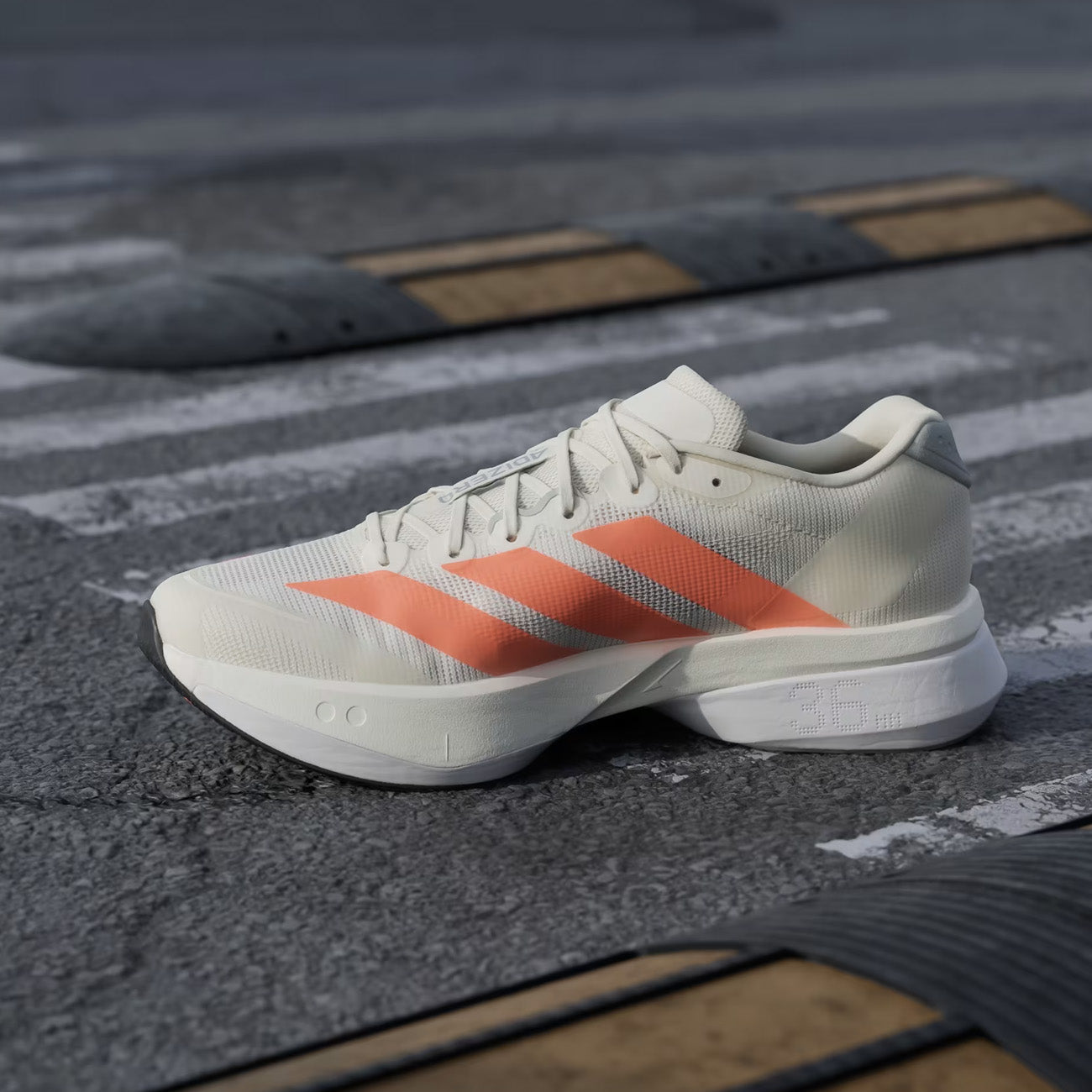 adidas Adizero Boston 13 M Herren Off White Orange Grey